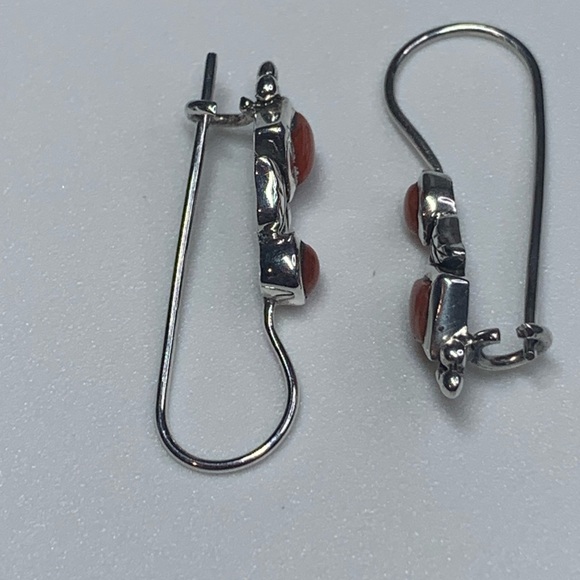 Silpada RARE HTF Sterling Silver Mediterranean Coral Vine French Wire Earrings - Picture 5 of 16